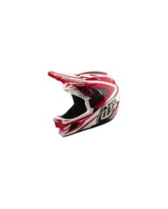Troy Lee Designs Casco D4 Polyacrylite W Mips - The Line rosso-bianco