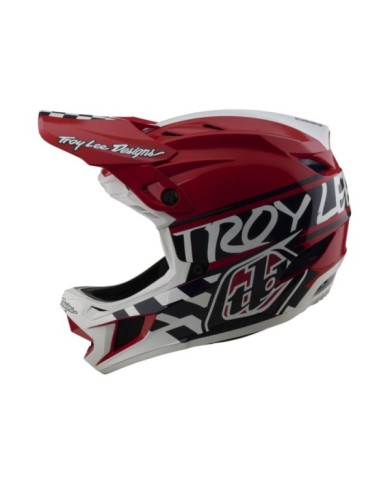 Troy Lee Designs D4 Polyacrylite Helmet W MIPS - Fifty-50 weiss-rot