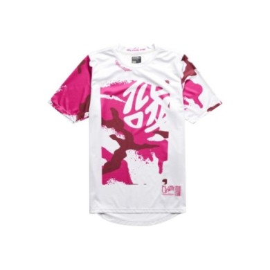 Troy Lee Designs Flowline SS Jersey - Condfined blanc-rose