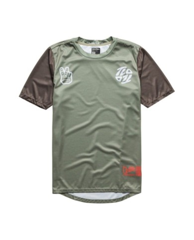 Troy Lee Designs Maglia Youth Flowline SS verde oliva