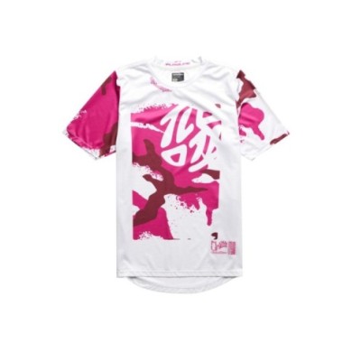 Troy Lee Designs Maglia Youth Flowline SS grigio-rosa
