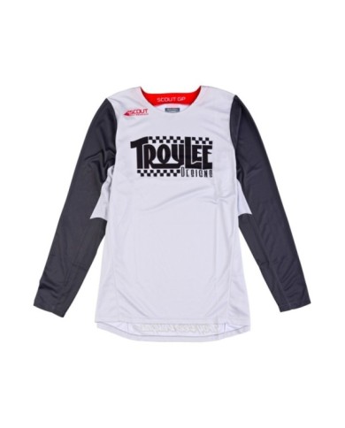 Troy Lee Designs Maglia SCOUT GP - Big Lee grigio-bianco