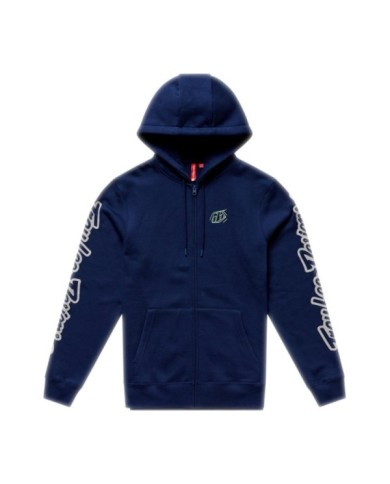Troy Lee Designs Zip Up Hoodie – Abzeichen dunkelblau-grün