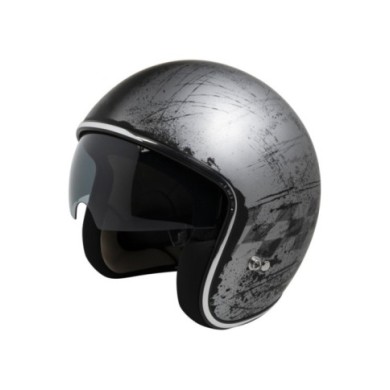 casco iXS Jet iXS77 2,5 mat argento-nero