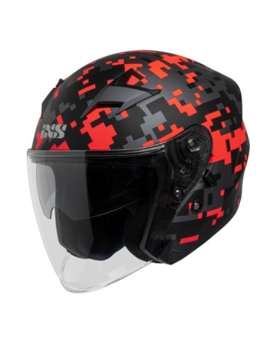 iXS Casque jet iXS99 2.0 noir mat-rouge