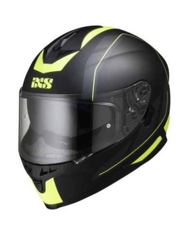 casco integrale iXS iXS1100 2.0 nero opaco-giallo fluorescente
