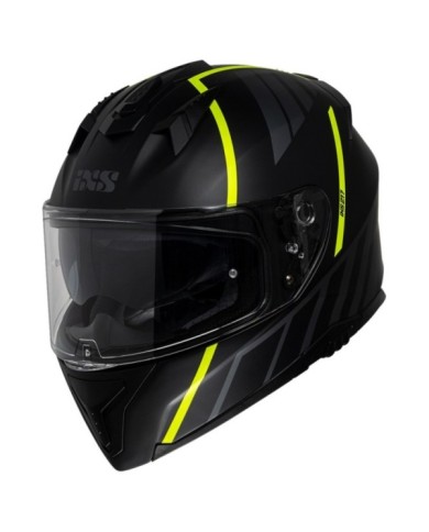 casco integrale iXS iXS217 2.0 nero opaco-giallo fluorescente