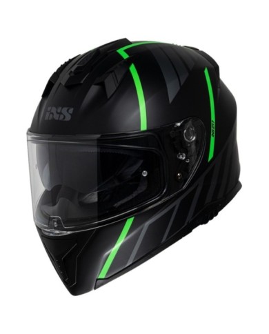 casco integrale iXS iXS217 2.0 nero opaco-verde fluorescente