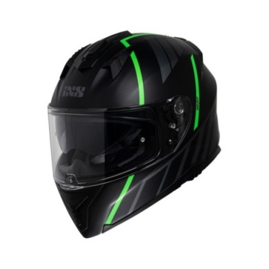 casco integrale iXS iXS217 2.0 nero opaco-verde fluorescente