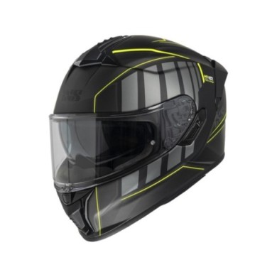 casco integrale iXS iXS422 FG 2.1 nero opaco-giallo fluorescente