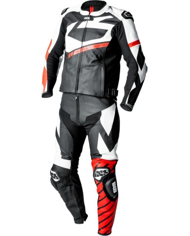 iXS Ace 1.0 combinaison en cuir deux-pièces noir-blanc-rouge