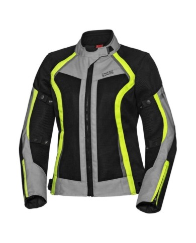 iXS Sport Damen Jacke Andorra-Air schwarz-grau-gelb