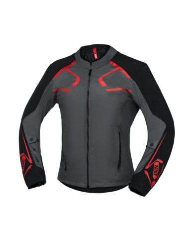 giacca moto iXS Sport SO Dynamic grigio-nero-rosso