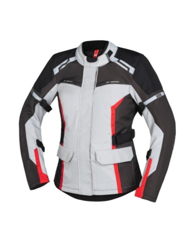 giacca iXS Tour Ladies Evans-ST 2.0 grigio chiaro-grigio-rosso