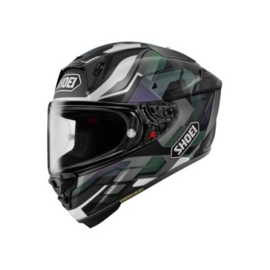 SHOEI Casque intégrale X-Spirit Pro Valion TC-5, noir-vert-blanc