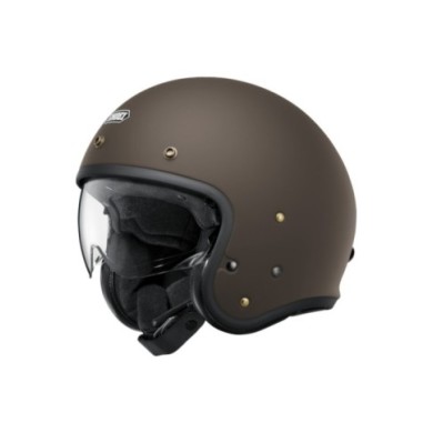 SHOEI Casco jet J-O 2 Candy marrone opaco