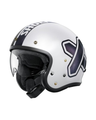 SHOEI Casque Jet J-O 2 Cross Logo 2 TC-6, blanc-noir