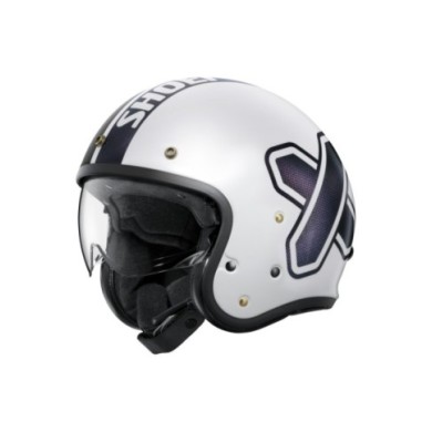 SHOEI Casco Jet J-O 2 Cross Logo 2 TC-6, bianco-nero