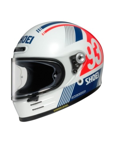 SHOEI Integralhelm Glamster MM93 Retro TC-10 weiss-blau-rot