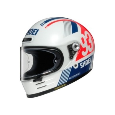 SHOEI Casque intégral Glamster MM93 Retro TC-10 blanc-bleu-rouge