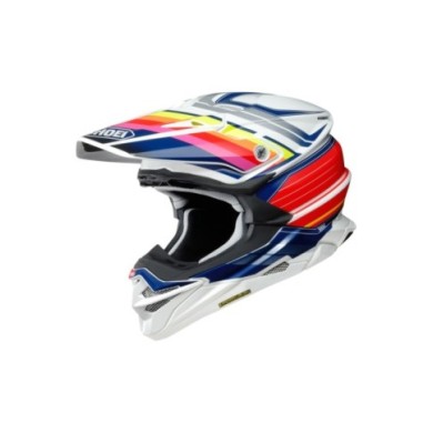 SHOEI Motocrosshelm VFX-WR Pinnacle TC-1, weiss-rot-blau