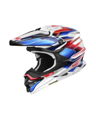 SHOEI Motocrosshelm VFX-WR 06 Sparkle TC-10, weiss-blau-rot