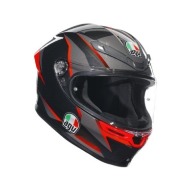 AGV Integralhelm K6 S Multi Slashcut schwarz-grau-rot
