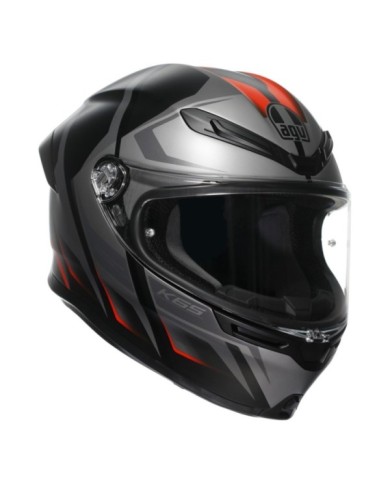 AGV Integralhelm K6 S Karve matt schwarz-grau-rot