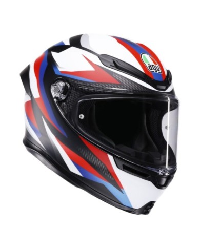 AGV Casque intégral K6 S Timewarp noir mat rouge bleu