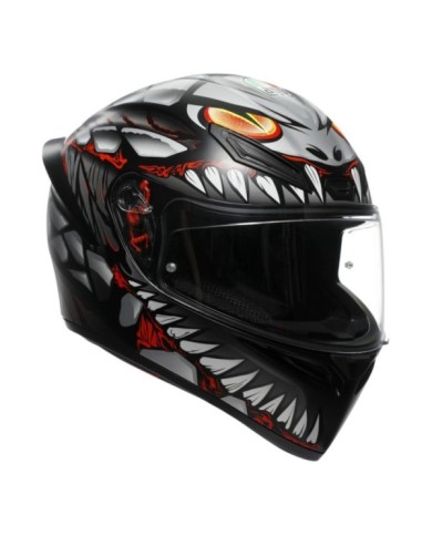 AGV Integralhelm K1 S Lyzard matt schwarz-grau-rot