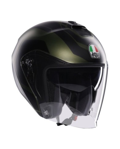 AGV Casco jet Irides Sakai verde-nero opaco