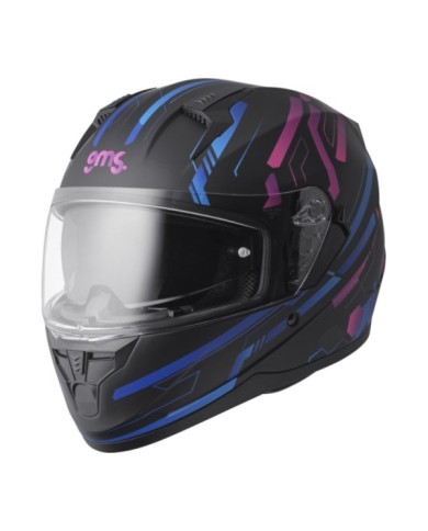 gms Casque intégrale Hexago Graphic matt-bleu-violet