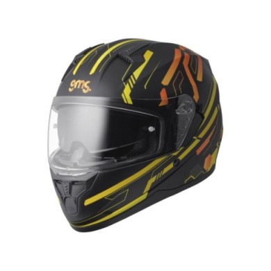 gms Casco integrale Hexago Graphic opaco giallo-arancione