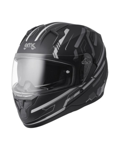 gms Casque intégrale Hexago Graphic mat-gris