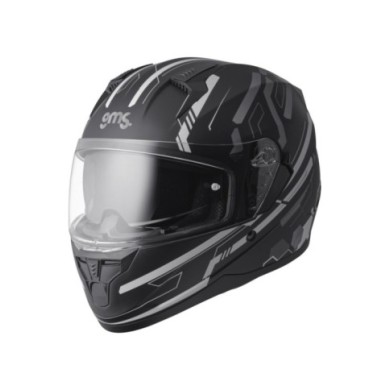 gms Casque intégrale Hexago Graphic mat-gris