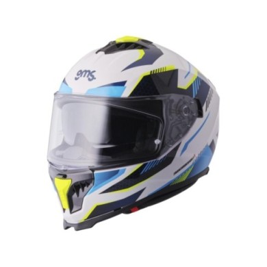 gms Casque intégrale Gelero blanc-bleu-jaune