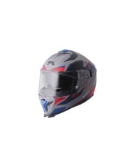 gms Casque intégrale Gelero mat gris-bleu-rouge