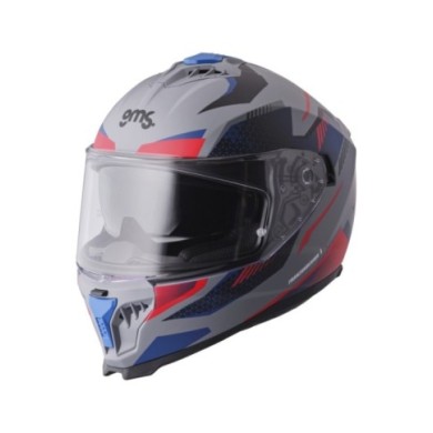 gms Casque intégrale Gelero mat gris-bleu-rouge