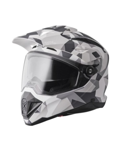 gms Casque adventure Adventus Camo mat blanc-gris camo
