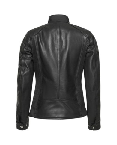 Belstaff Veste Penrith en cuir ciré pour femmes noir