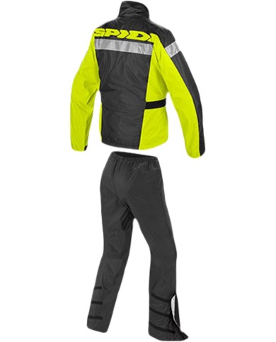 SPIDI Set antipioggia Touring nero-giallo fluo