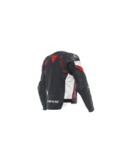 Dainese Avro 5 Giacca in pelle nero-lava rosso-bianco
