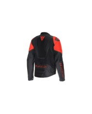 Giacca in pelle Dainese Racing 5 in nero e rosso neon