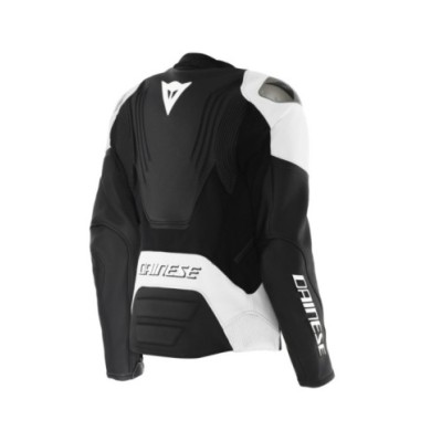 Dainese Damen Lederjacke Racing 5 schwarz-weiss