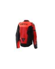Dainese Veste en cuir Iperattiva rouge fluo-noir