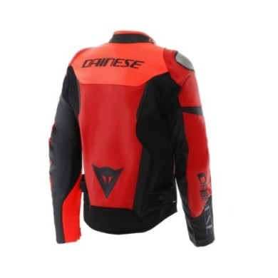 Dainese Lederjacke Iperattiva fluo rot-schwarz