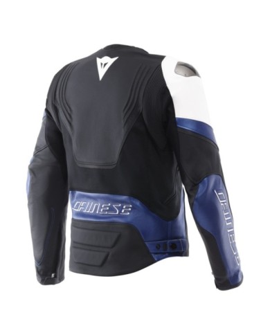 Dainese Lederjacke Racing 5 weiss-blau-schwarz