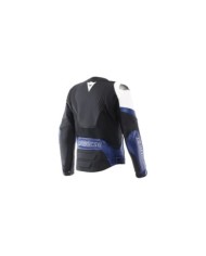 Dainese Veste en cuir Racing 5 blanc-bleu-noir