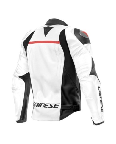 Dainese Lederjacke Racing 4 weiss-schwarz