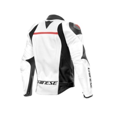 Giacca in pelle Dainese Racing 4 bianco-nero